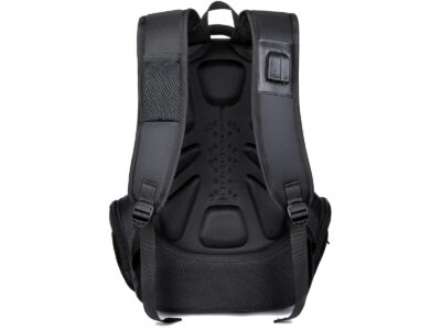 Duży czarny plecak na laptopa 15.6" z portem USB i na słuchawki 3-komorowy MIRU - obrazek 4