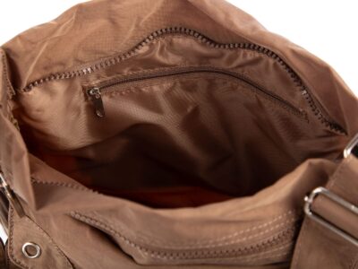 Poszerzana Lekka Torba Materiałowa Brązowa Bag Street - obrazek 6