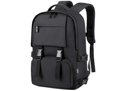 Stylowy czarny plecak na laptopa 15.6" młodzieżowy MIRU - obrazek 4