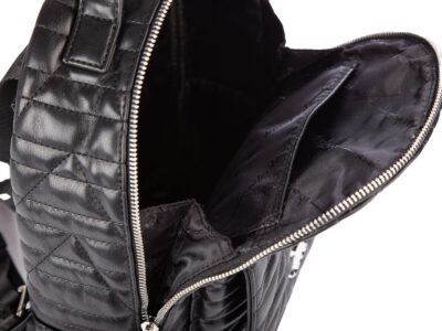 Elegancki czarny plecak damski miejski z miękkiej skóry ekologicznej - obrazek 9