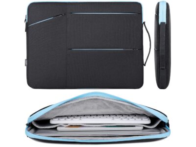 Czarno-niebieskie etui na laptopa 15.6" cali z miękką podszewką Miru - obrazek 11