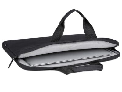 Cienka i lekka czarna torba na laptopa 15.6" cali z miękką podszewką Miru - obrazek 3