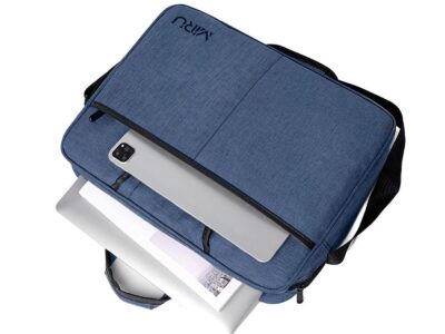 Niebieska pojemna torba na laptopa 17.3" cala wmocniona pianką dystansową MIRU - obrazek 2