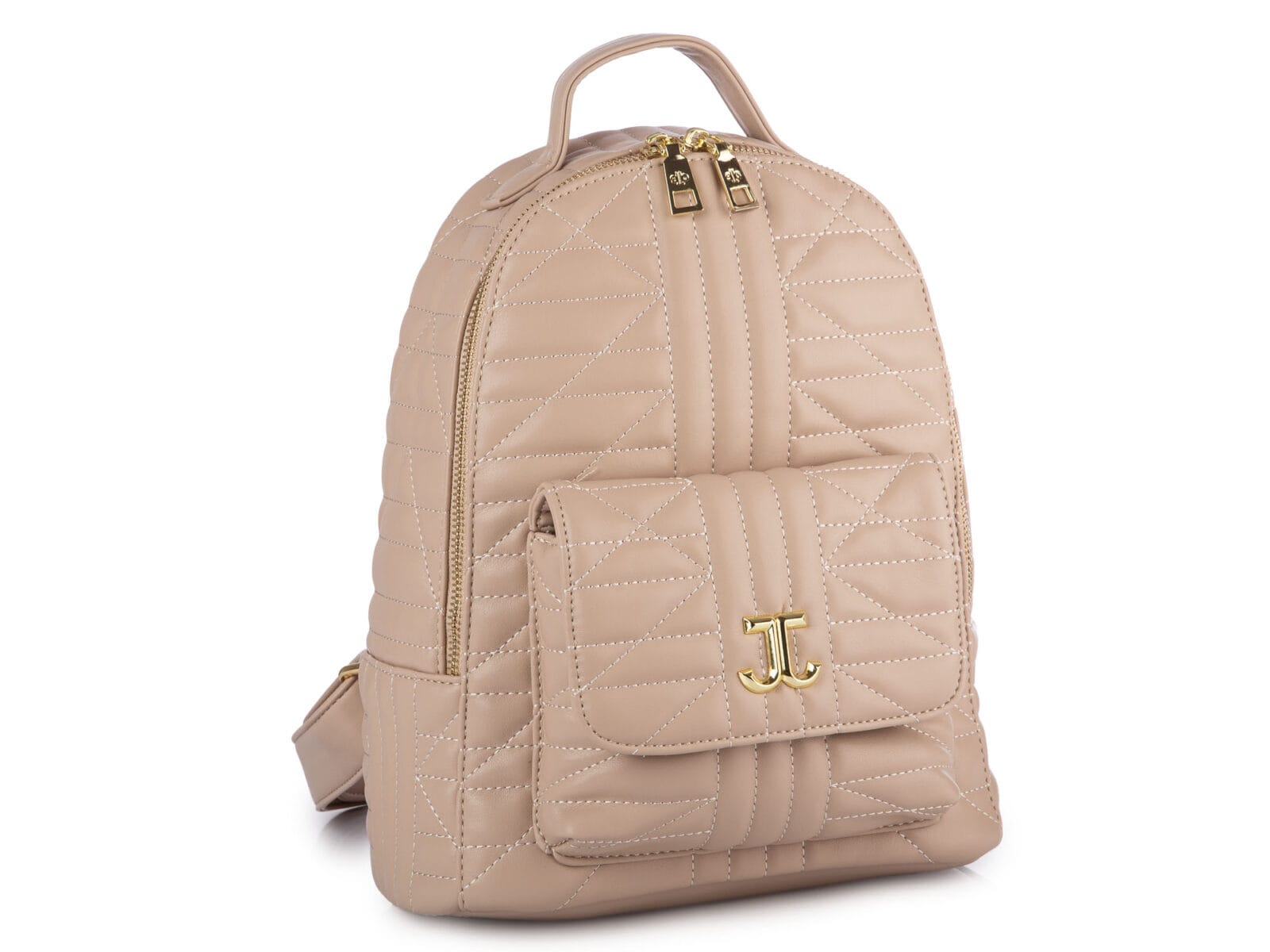 Damski plecak ze skóry ekologicznej beżowy ecru