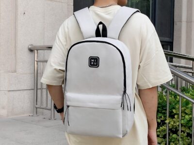 Lekki Jasnoszary plecak na laptopa 13-15.6" cali na studia i do pracy MIRU - obrazek 8