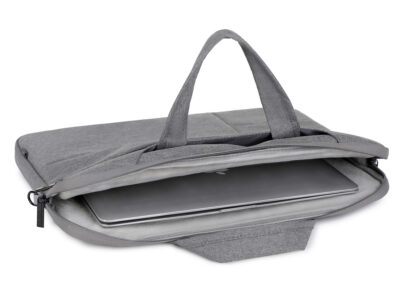Cienka i lekka szara torba na laptopa 17.3" cali z miękką podszewką Miru - obrazek 4