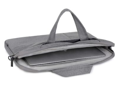 Cienka i lekka szara torba na laptopa 17.3" cali z miękką podszewką Miru - obrazek 4