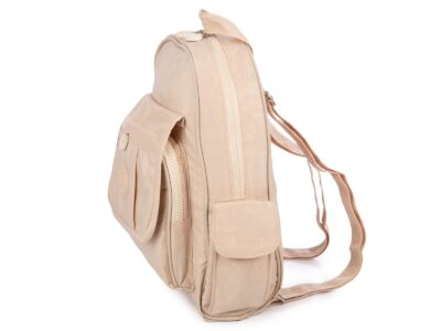 Lekki plecak turystyczny jasnobeżowy Bag Street z kreszu - obrazek 4