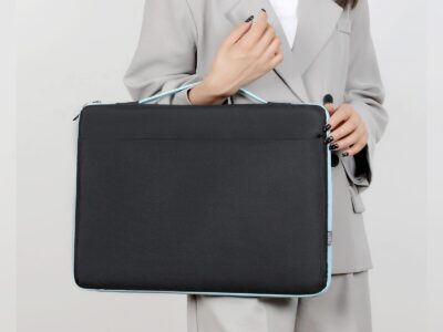 Cienkie etui zabezpieczające z rączką na laptopa 17.3" cala czarno-niebieskie MIRU - obrazek 7