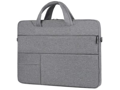 Cienka i lekka szara torba na laptopa 17.3" cali z miękką podszewką Miru - obrazek 5