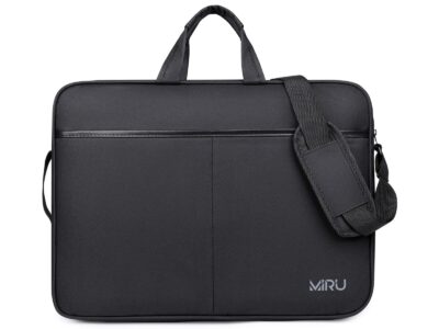 Czarna pojemna torba na laptopa 17.3" cala wmozniona pianką dystansową MIRU - obrazek 3