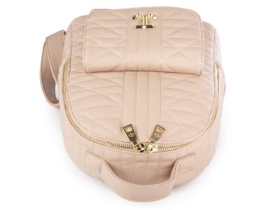 Elegancki jasnobeżowy plecak damski miejski z miękkiej skóry ekologicznej - obrazek 8