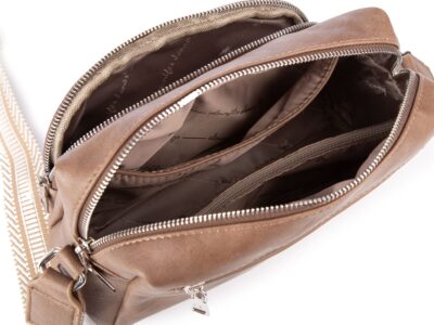 Brązowa nieduża torebka damska na ramię z miękkiej skóry ekologicznej Jennifer Jones - obrazek 5