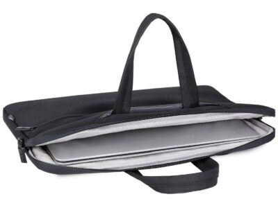 Cienka i lekka czarna torba na laptopa 15.6" cali z miękką podszewką Miru - obrazek 3