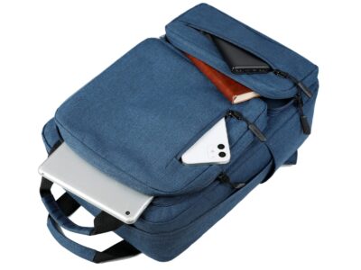 Niebieski plecak na laptopa 15.6" z wieloma kieszeniami do pracy i na studia MIRU - obrazek 8