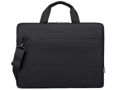 Czarna cienka torba na laptopa 15.6" cala z miękką podszewką pluszową