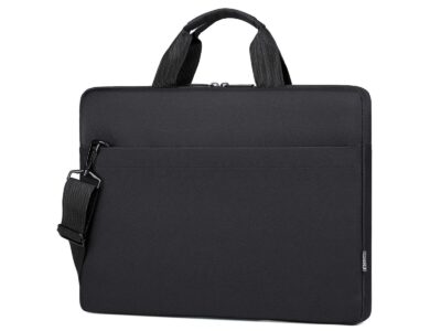 Cienka i lekka czarna torba na laptopa 15.6" cali z miękką podszewką Miru - obrazek 4