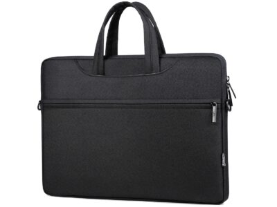 Cienka i lekka czarna torba na laptopa 15.6" cali z miękką podszewką Miru - obrazek 5