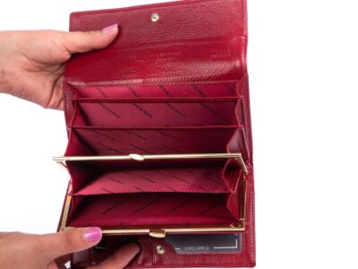 Portfel damski czerwony z czarnym Gregorio - obrazek 6