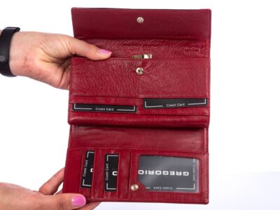 Portfel damski czerwony z czarnym Gregorio - obrazek 5