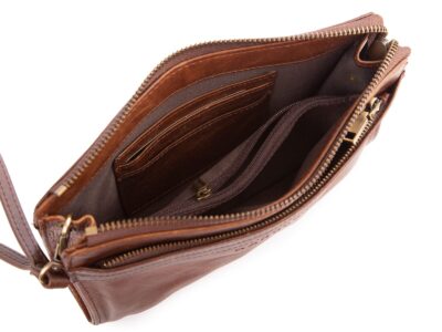 Skórzana saszetka męska do ręki na dokumenty z paskiem J Jones - obrazek 6