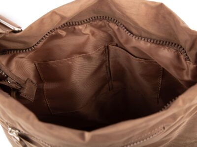 Poszerzana Lekka Torba Materiałowa Brązowa Bag Street - obrazek 5