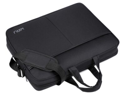 Czarna pojemna torba na laptopa 17.3" cala wmozniona pianką dystansową MIRU - obrazek 4