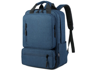 Niebieski plecak na laptopa 15.6" z wieloma kieszeniami do pracy i na studia MIRU