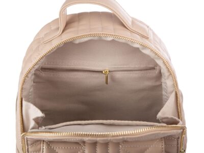Elegancki jasnobeżowy plecak damski miejski z miękkiej skóry ekologicznej - obrazek 10