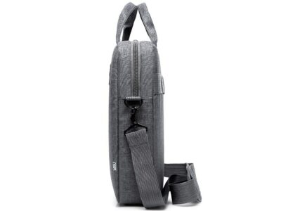 Klasyczna, elegancka i lekka szara torba na laptopa 15.6' Miru - obrazek 6