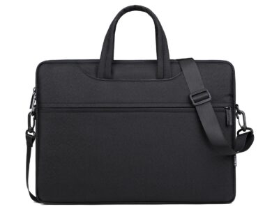 Cienka i lekka czarna torba na laptopa 15.6" cali z miękką podszewką Miru