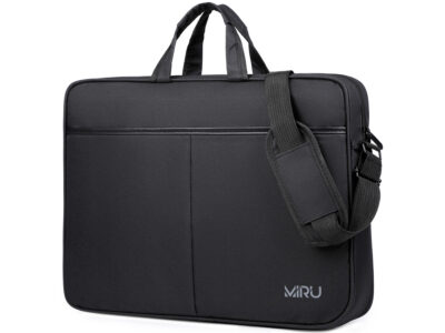 Czarna pojemna torba na laptopa 17.3" cala wmozniona pianką dystansową MIRU