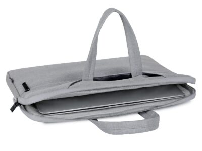 Cienka i lekka szara torba na laptopa 15.6" cali z miękką podszewką Miru - obrazek 3