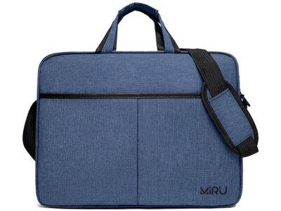 Niebieska pojemna torba na laptopa 17.3" cala wmocniona pianką dystansową MIRU