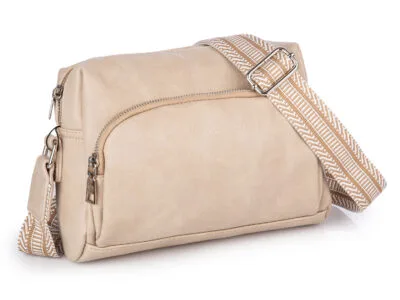 Wygodna torebka damska na ramię jasnobeżowa Jennifer Jones