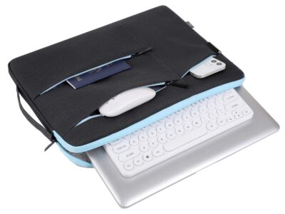 Czarno-niebieskie etui na laptopa 15.6" cali z miękką podszewką Miru - obrazek 10