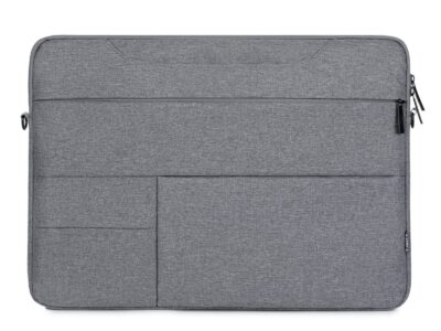Cienka i lekka szara torba na laptopa 17.3" cali z miękką podszewką Miru - obrazek 8