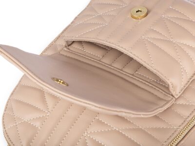 Elegancki jasnobeżowy plecak damski miejski z miękkiej skóry ekologicznej - obrazek 7