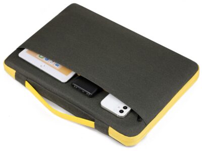 Cienkie etui zabezpieczające z rączką na laptopa 17.3" cala zielono-żółte MIRU - obrazek 6