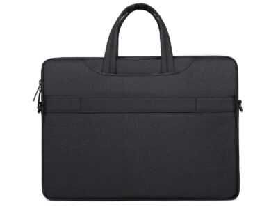 Cienka i lekka czarna torba na laptopa 15.6" cali z miękką podszewką Miru - obrazek 7