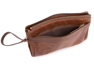 Skórzana saszetka męska do ręki na dokumenty z paskiem J Jones - obrazek 5