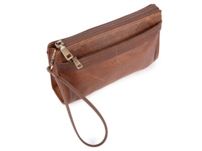 Skórzana saszetka męska do ręki na dokumenty z paskiem J Jones - obrazek 4