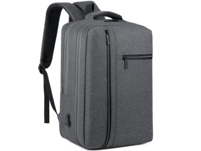 Szary plecak na laptopa 15.6" podróżny z portem USB MIRU bagaż podręczny do samolotu