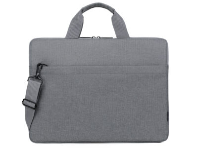 Cienka i lekka szara torba na laptopa 15.6" cali z miękką podszewką Miru - obrazek 7