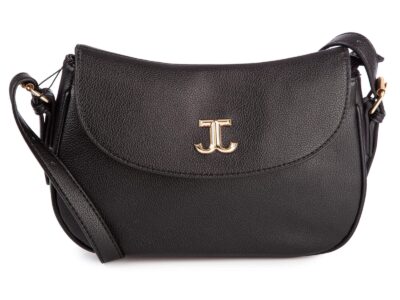 Czarna półokrągła torebka damska wizytowa łódkowata Jennifer Jones - obrazek 3