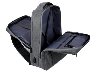 Szary plecak na laptopa 15.6" podróżny z portem USB MIRU - obrazek 5