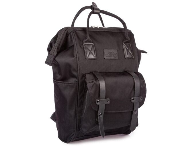 Pojemny materiałowy plecak damski czarny miejski na uczelnię Bag Street