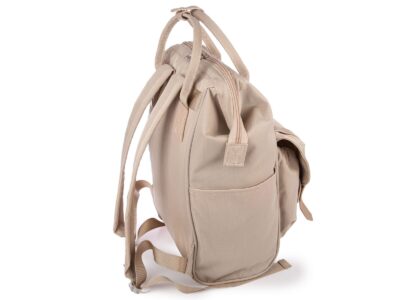 Pojemny materiałowy plecak damski jasnobeżowy miejski na uczelnię Bag Street - obrazek 3