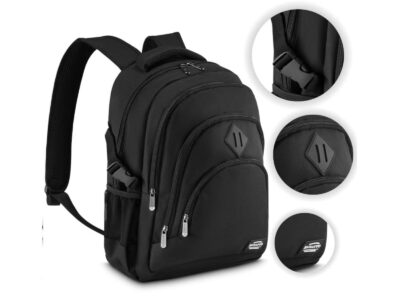 4-komorowy czarny plecak męski do pracy i na studia z miejscem na laptopa Zagatto - obrazek 2