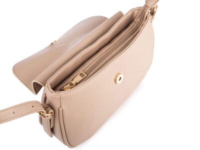 Beżowa taupe półokrągła torebka damska wizytowa łódkowata Jennifer Jones - obrazek 5